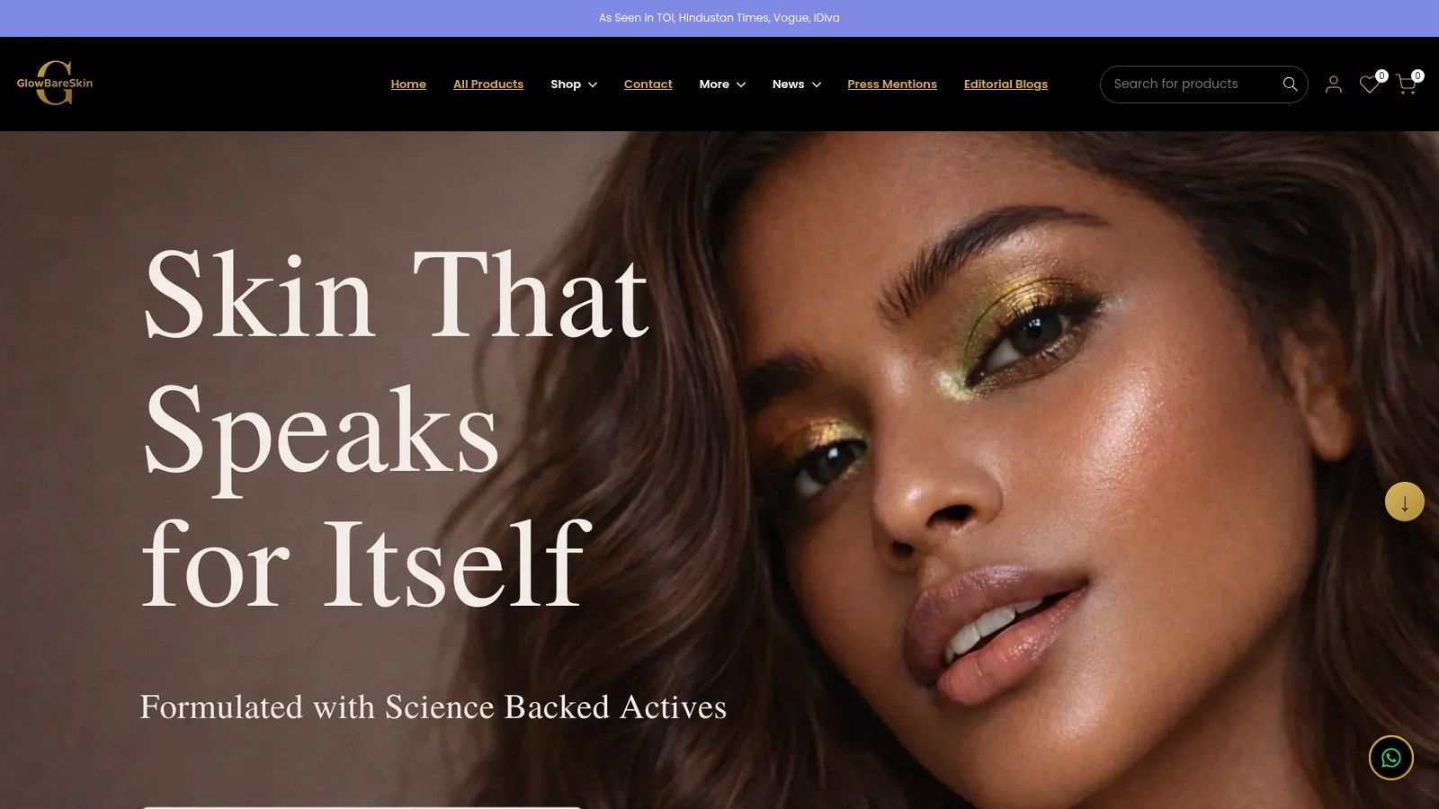 Screenshot from https://www.glowbareskin.com